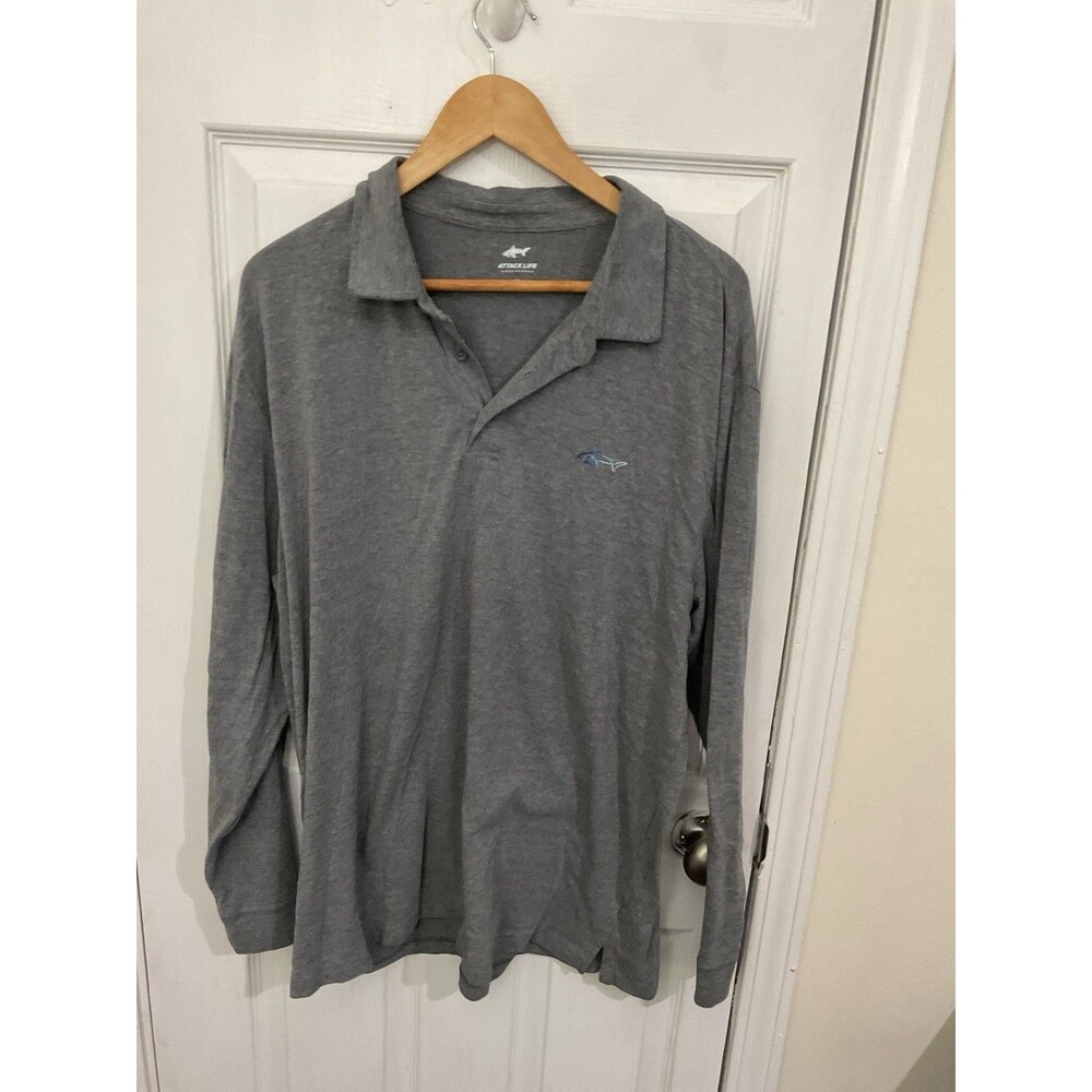 Attack Life by Greg Norman Men's Gray Polo Shirt XL
